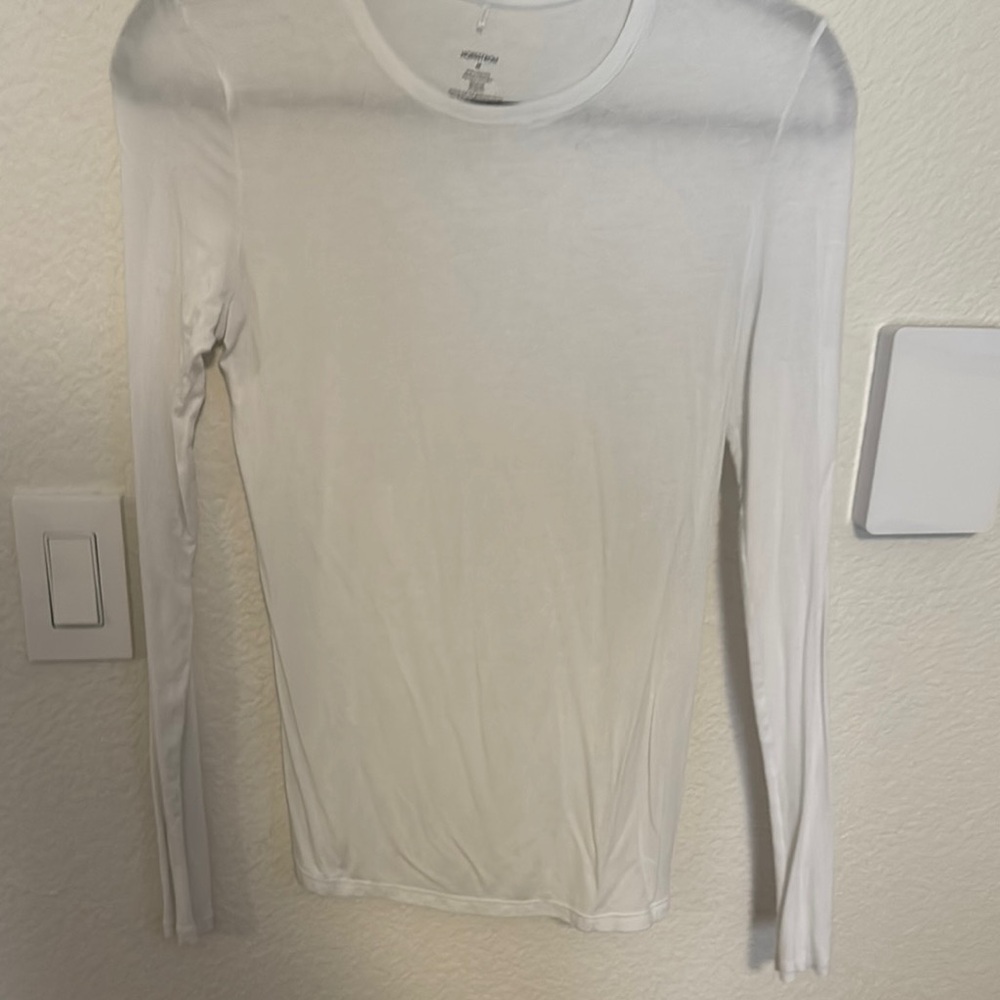 Nordstrom Fitted Long Sleeve White Tee